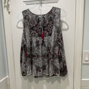 Rebecca Minkoff Black and Red Sleeveless Blouse
